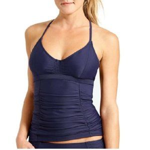 NWT Athleta Smocked Tankini Top 40BC Blue D903